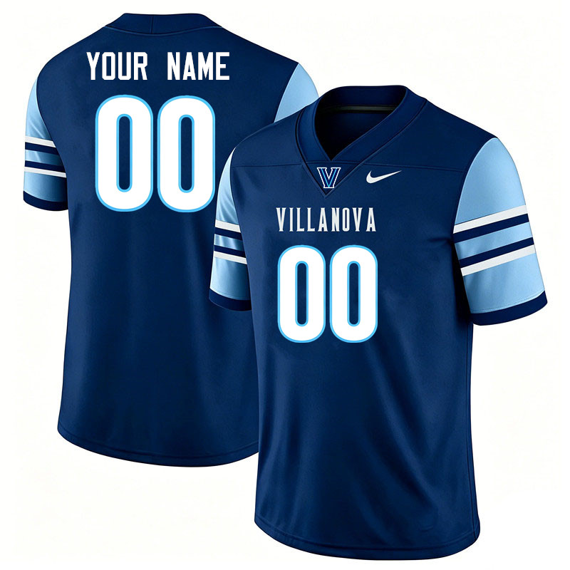 Custom Villanova Wildcats Name And Number Football Jerseys-Navy
